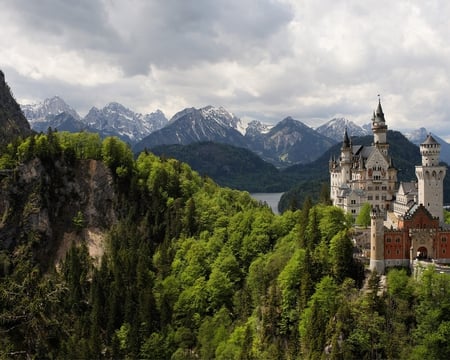 old-imperial-castle - clouds, scenery, beautiful, landscape, tree, mounts, view, forset, mountains, castle, sky