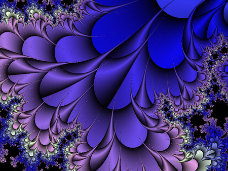 Blue Petal fractal - textures, petal, design, blue, beautiul, fractal