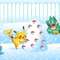 Pokemon Playing In The Snow