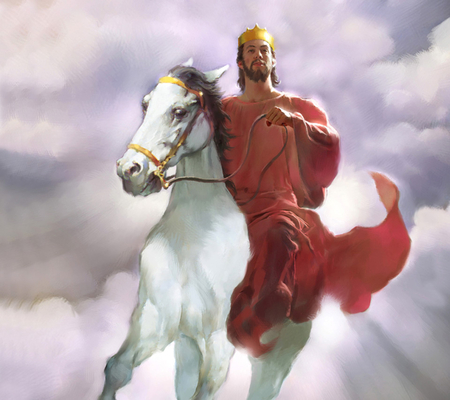 The King - jesus, horse, riding, crown, king