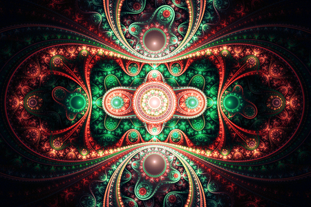 Grand Julia - red, symmetry, cool, yellow, blue, light, gold, orange, fractal, green