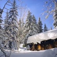 Snow Covered Hut