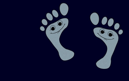 Happy feets - paw, abstract, step, smile, funny, foot