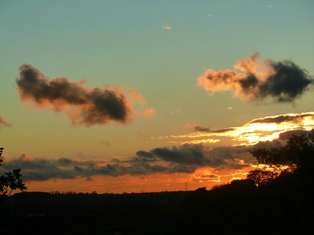 Autumn Sunset - clouds, sunset, sky, autumn