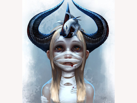 Devil girl - monster, image, wallpaper, fantasy, picture, halloween, devil girl, art, horror, digital