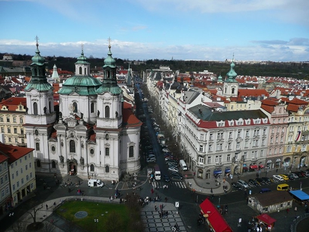 Prague's View From Old City Town Building - city, sky, building, town