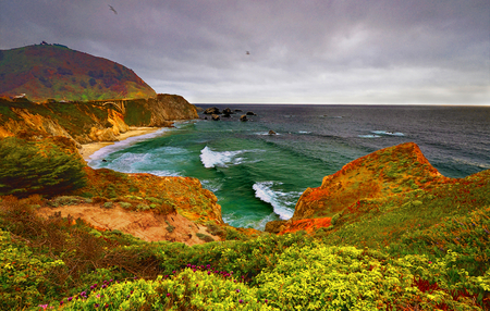 Beautiful view-HDR - nice, beauty, horizon, sky, beach, photography, panorama, water, great, coast, rocks, amazing, view, pretty, cool, clouds, hdr, grass, bridge, sand, birds, ocean, landscape, place, lovely, waves, nature, beautiful, scenery, colors, flowers, sea