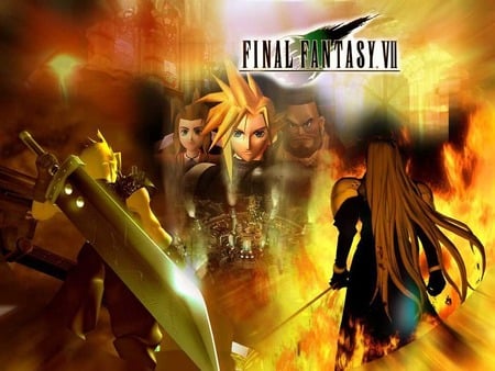 Final Fantasy VII - final fantasy vii, barret, cloud, ff7, sephiroth, aerith