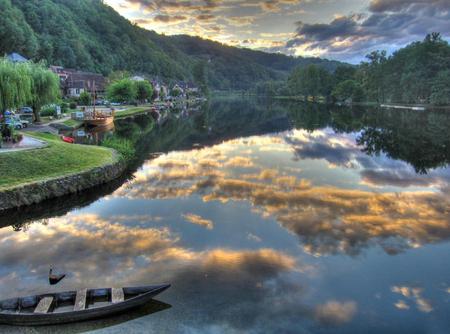 Dordgone France Reflections - slouds, reflection, nature, lakes