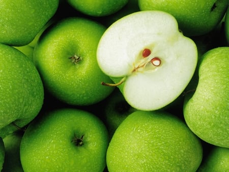 green apple - green, wallpaper, apple, beautiful