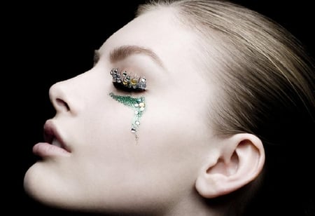 Glitter eye - pretty, make-up, female, lovely pretty, eyes, nice, face, art