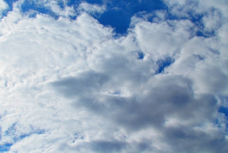 ball of cotton - fluffy, clouds, blue, sky