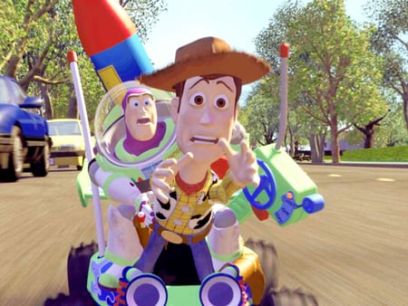 Buzz and Woody - story, toy, woody, buzz