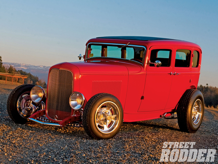 Old Racers Don't Slow Down They Just Take Passengers - 1932, ford, red, classic