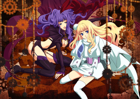 Sheryl and Friend - beauty, girlfriend, wall, new, macross, tv show, anime, sheryl