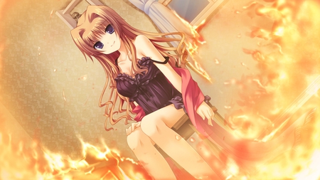 Am soo hot or is it.. - hot, girl, anime, cg, dress