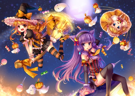 Halloween Night - cut, halloween, hotti, touhou, girl, wall, anime, new