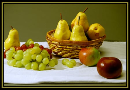 STILL LIFE - apples, nature, fruits, pears