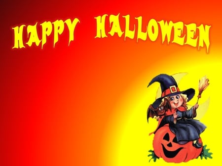 Happy halloween - witch, cute, halloween, october 31