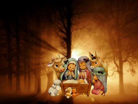 Christmas - christ, jesus, religion, collage, christianity, god, christmas, sunset, nativity