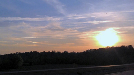 October Sunset - night, sky, sunset, sun