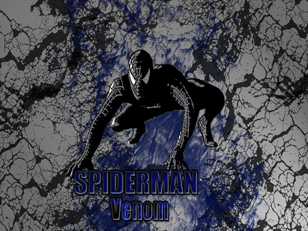 SPIDERMAN AS Venom - marvel, black and blue, siderman, venom