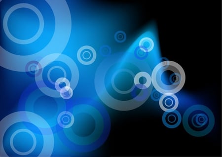 BLUE VECTOR - vector, circles, blue, wallpaper