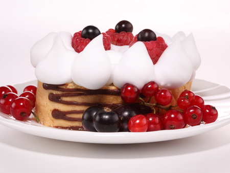 Dessert for my sweet friends.. - cream, food, chocolate, sweet, berries, plate, raspberry, dessert, blueberry, cake, tapelka