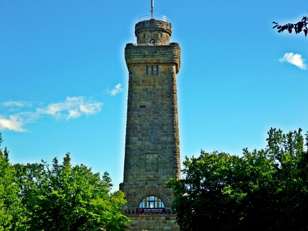 Bismark Tower - trees, stone, tower, beautiful, german, architecture, germany, bismark, sky