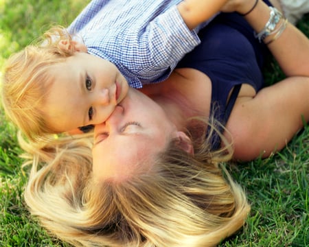 ♥ Mommy whispers ♥ - heart, unique, special, beautiful, great love, blonde, grass, god, faith, wonderful, trust, both, nature, son, green, mother