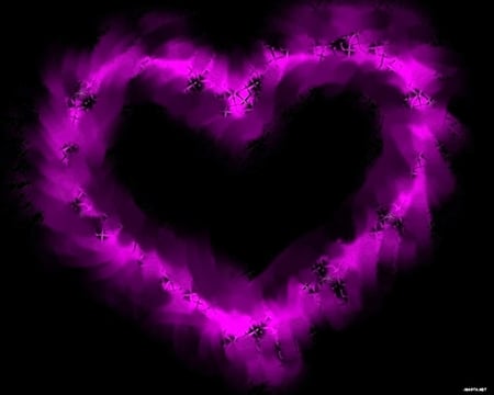 Love Heart - heart, purple, neon, romance, love