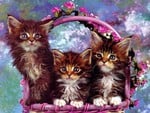 Cute kittens in a basket