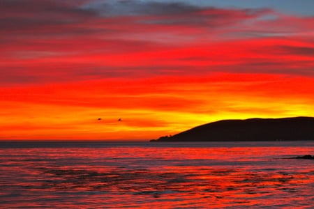 Sunset-March - clouds, beautiful, photography, sea, photo, nature, view, red, sun, sky