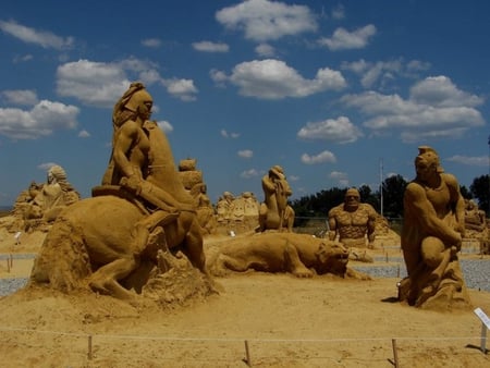 Sand Figurs - clouds, pretty, beach, photography, sea, photo, sand, nature, black sea, nice, sky, bulgaria