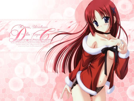 Anime Christmas - girl, cute, anime, red