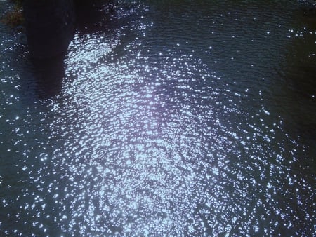 Blue Sparkly Water - water, shiny, blue, river