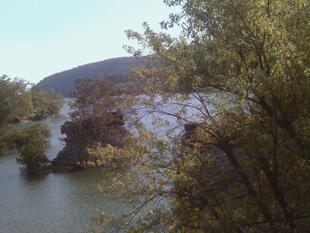 Potomac River Merges - river, trees, water, blue