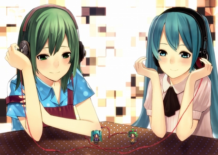 Miku & Gumi - gumi, anime, miku, volcaloid, beauty, new, wall