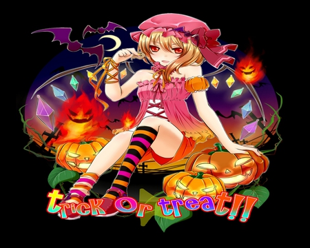 Flandre Scarlet - touhou, anme, cool, beauty, wall, new, halloween