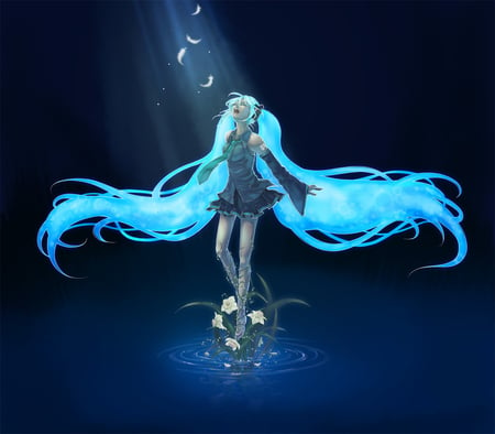 Vocaloid - cute, anime, girl, hatsune miku, blue