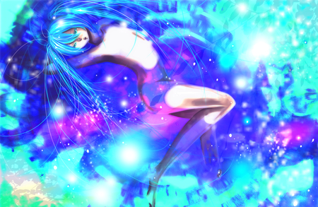 Vocaloid - hatsune, girl, blue, anime, miku