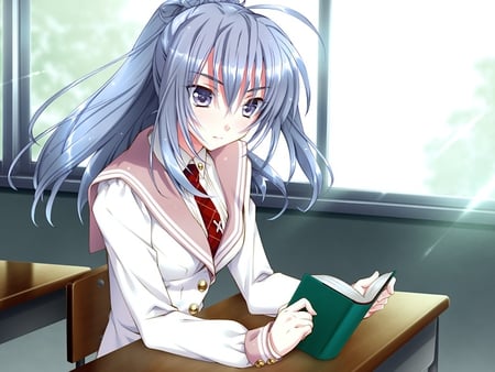 trying hard to study - sexy, sunlight, game, seifulu, sweet, reading, cg