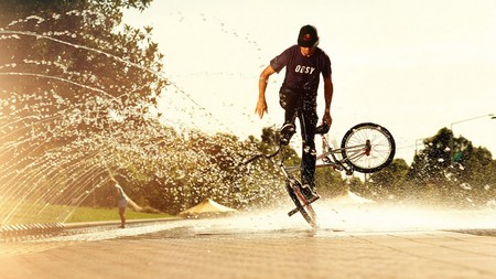 SO COOL STUNT WITH WATER - amazing, beautiful, nice, stunt, cool, man, action