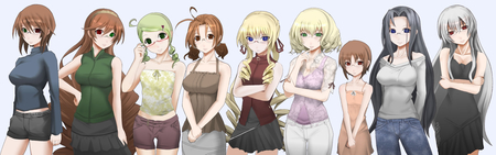 Rozen Maiden Girls - girls, brown, cute, blonde, anime, green