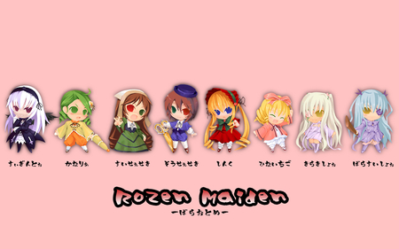 Rozen Maiden Girls - girls, pink, chibi, anime, cute