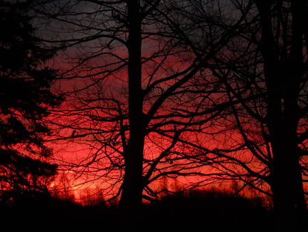 Fire Sky - magma, sky, autumn, sun, murder, sunset, fire, brimstone, volcano, flame, fall, dark, nuclear, burn, doom, arson, death, shadows, apocalyspe, final, end, hell, dawn, red, doomsday, sunrise