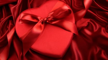 Christmas Gift to all DN members.... - christmas, silk, heart, beautiful, red, ribbon, gift