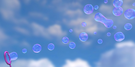 blue bubbles - summer, pretty, bubbles, blue, sky, clouds, fun, photography, nature