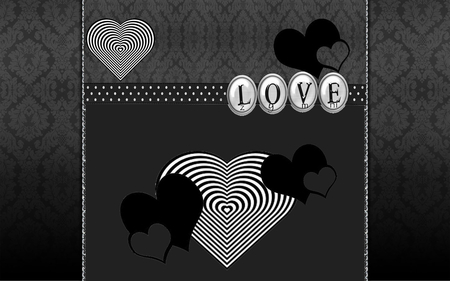 grey love - love, black, grey, heart