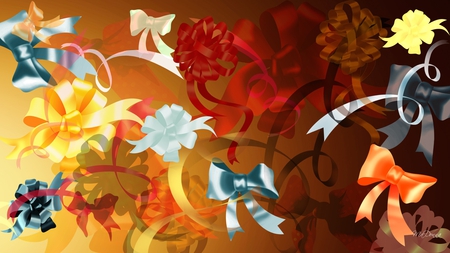 Ribbons and Bows - bows, colors, firefox persona, birthday, christmas, transparent, holiday, bright, ribbons